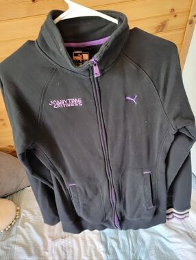 Puma Black Jacket with Purple Trim and Anytime Fitness Logo